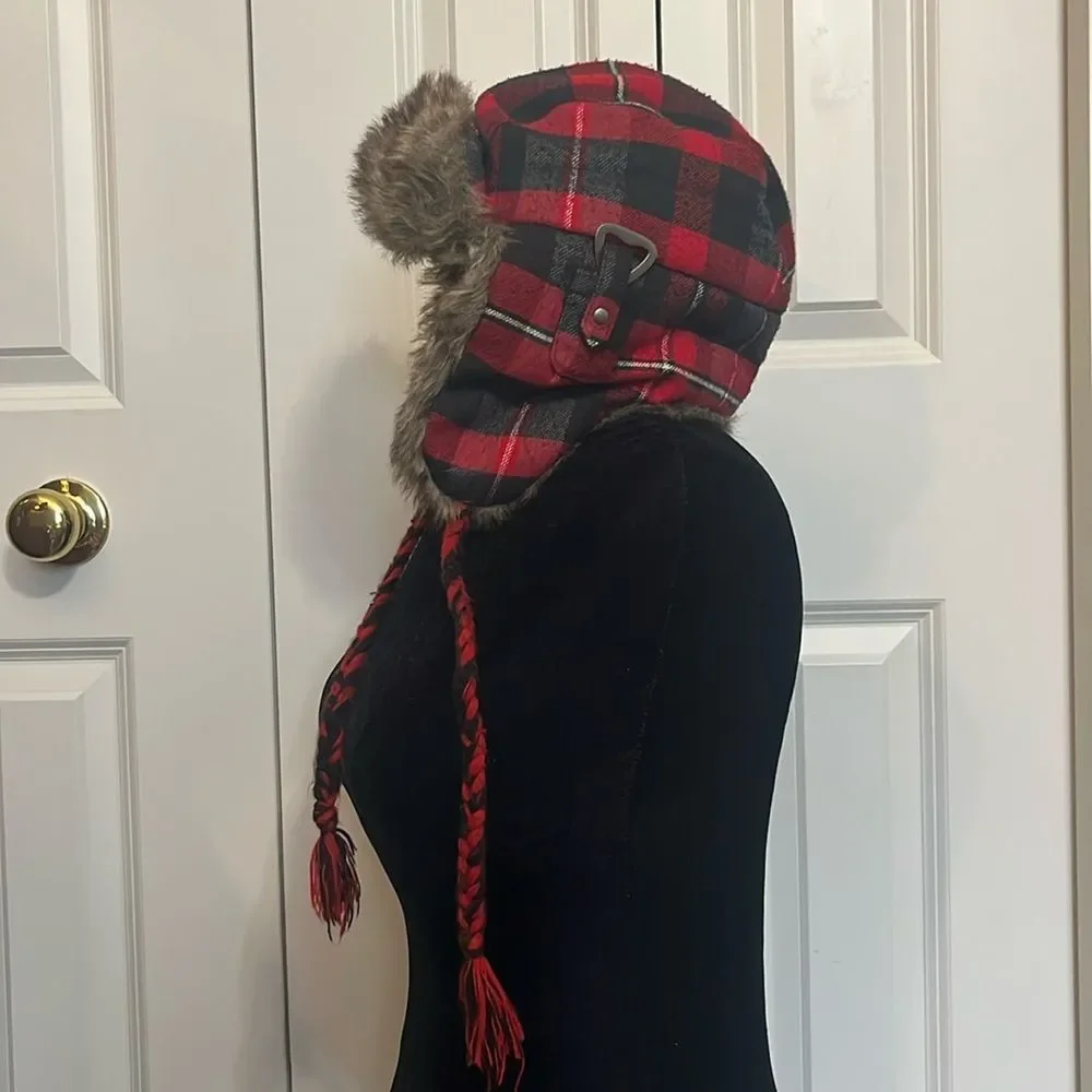 American Eagle Outfitters Trapper Aviator Plaid Hat Unisex Bottle Opener S